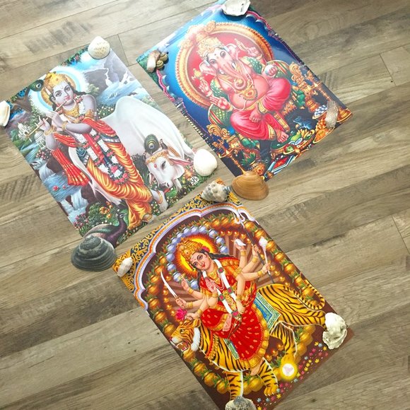 Three Y2K Colourful Indian Hindu Deity Prints - Picture 8 of 8